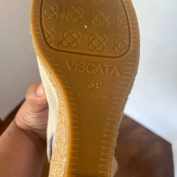 Viscata Barcelona Palomera Canvas Espadrille Wedge Slingbacks Beige EU 39 - Picture 6 of 15